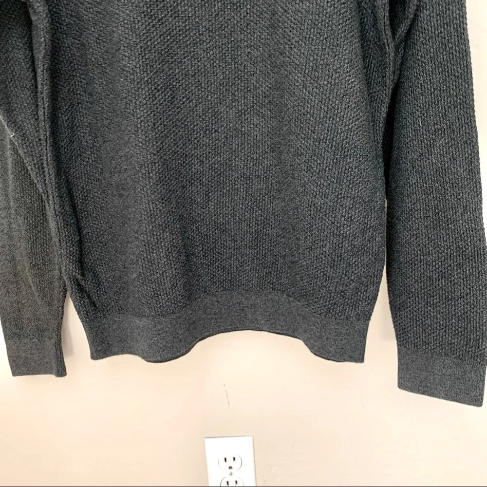 JOSEPH ABBOUD Crewneck Sweater 100% Cotton Textured Knit Grey Pullover Size M